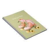 Carnet Patins à roulettes à lacets Rose Blush Vert (Côté Droit)