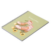 Carnet Patins à roulettes à lacets Rose Blush Vert (Côté gauche)