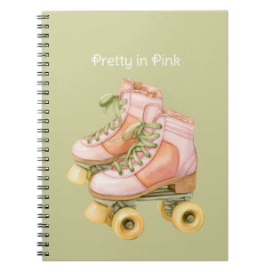 Carnet Patins à roulettes à lacets Rose Blush Vert