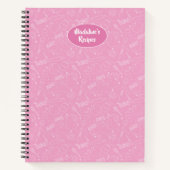 Carnet Pâtisserie Bakeware Ustensile rose Motif sans cout (Devant)
