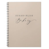 Carnet Pâtisserie Moderne Écriture Manuscrite Beige Brun  (Devant)