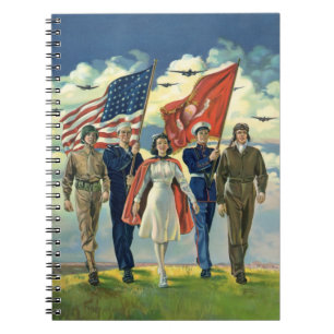 Carnet Patriote Vintage, Personnel Militaire Héros Fiers