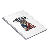 Carnet Patriotic Bulldog 'Merica Vintage Vector Shirt Des (Côté Droit)