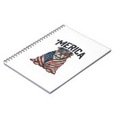 Carnet Patriotic Bulldog 'Merica Vintage Vector Shirt Des (Côté gauche)
