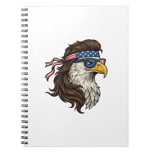 Carnet Patriotic Eagle Mullet Vintage Engraving Vector De (Devant)