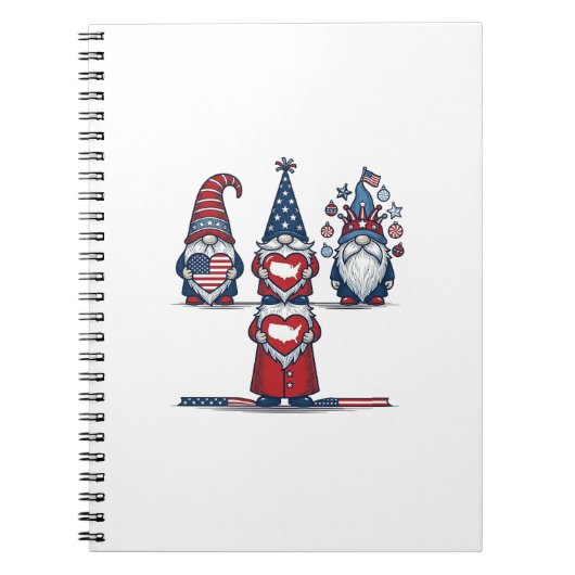 Carnet Patriotic Gnome Trio Vintage Vector Design_1 (Devant)