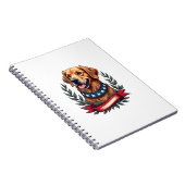 Carnet Patriotic Golden Retriever Americana Art Tee 2 (Côté Droit)