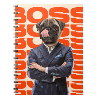 Carnet Patron dirigé par la tête de chien debout avec la