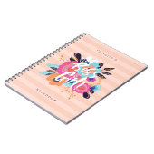 Carnet Patron | Flore audacieuse tendance et rayée (Côté gauche)