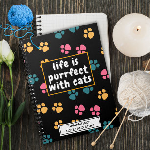Carnet Patte de chat noir drôle mignonne