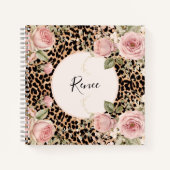Carnet Patte léopard aux roses légers (Devant)