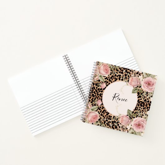 Carnet Patte léopard aux roses légers (Intérieur)