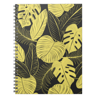 Carnet Patte Tropicale Noir Jaune Deux Tons