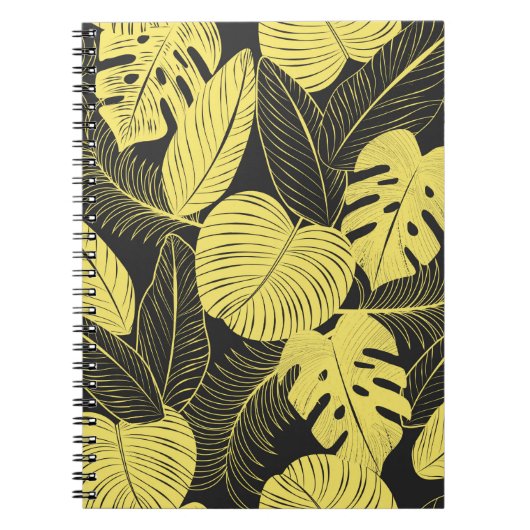 Carnet Patte Tropicale Noir Jaune Deux Tons (Devant)