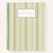 Carnet Patten à rayures rétro simple l Vert (Devant)