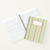Carnet Patten à rayures rétro simple l Vert (Intérieur)