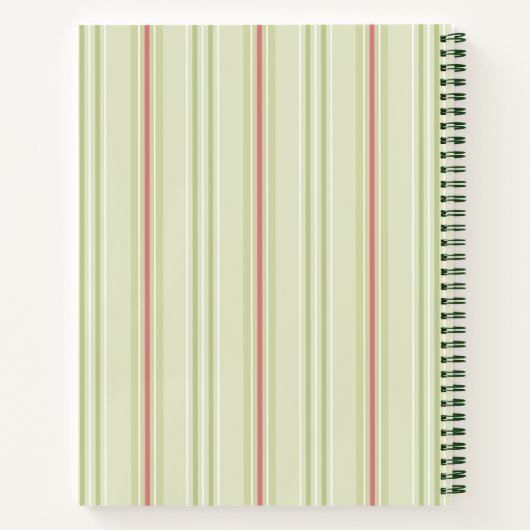 Carnet Patten à rayures rétro simple l Vert (Dos)