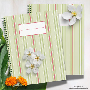 Carnet Patten à rayures rétro simple l Vert