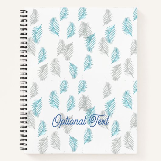 Carnet Pattern Blue & Gray Leaves (Devant)