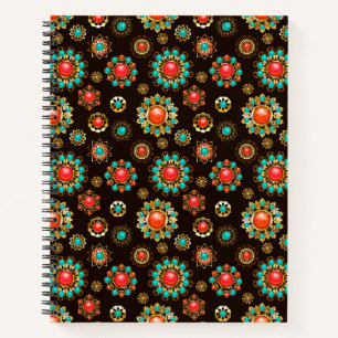 Carnet Pattern de Ethnic Brooches Seamless