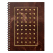 Carnet Pattern Leather Brown et Gold Damask (Devant)