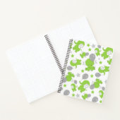 Carnet Pattern of Green Elephants, Cute Elephants, stars (Intérieur)