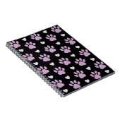 Carnet Pattern of paws, Dog paws, Lilac paws, Hearts (Côté Droit)