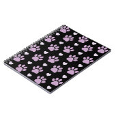 Carnet Pattern of paws, Dog paws, Lilac paws, Hearts (Côté gauche)