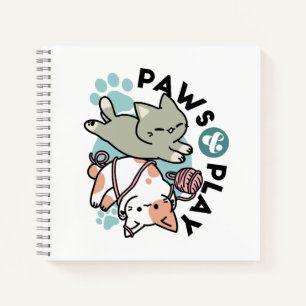 Carnet Pattounes et Jeux – Illustration de Chat Adorable