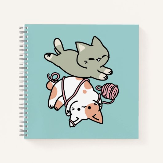 Carnet Pattounes et Jeux – Illustration de Chat Adorable (Devant)