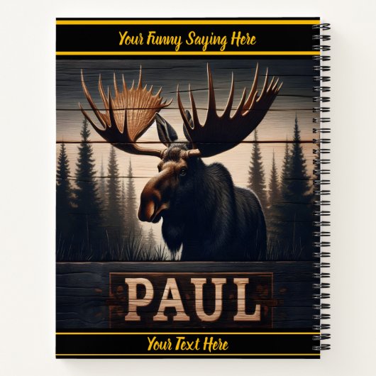 Carnet Paul l'orignal dans une forêt tranquille (Dos)