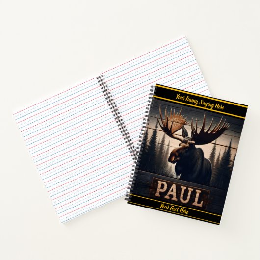 Carnet Paul l'orignal dans une forêt tranquille (Intérieur)