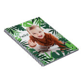 Carnet Paume tropicale feuille jungle garçon bonjour text (Côté Droit)
