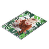 Carnet Paume tropicale feuille jungle garçon bonjour text (Côté gauche)
