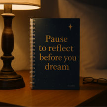 Pause pour Réfléchir – Minimaliste Bleu Minuit