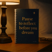 Carnet Pause to Reflect  – Midnight Blue Minimalist 