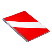 Carnet pavillon plongeur rouge diagonal symbole de plongé (Côté Droit)