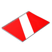 Carnet pavillon plongeur rouge diagonal symbole de plongé (Côté gauche)