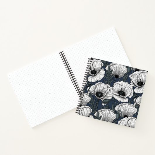 Carnet Pavot blanc sur la marine (Intérieur)