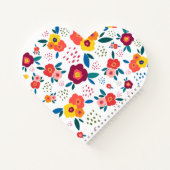 Carnet Pavot Floral Pattern Coral Script Nom Coeur (Dos)