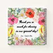 Carnet Pavot Rose floral et marmite rose, corail, Jaune (Dos)