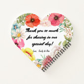 Carnet Pavot Rose floral et marmite rose, corail, Jaune (Dos)