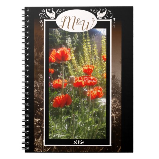 Carnet Pavot rouge Monogramme (Devant)