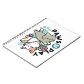 Carnet Paws and Play – Adorable Cat Illustration (Côté gauche)