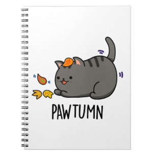 Carnet Pawtume mignon Automne Kitty Cat Pun