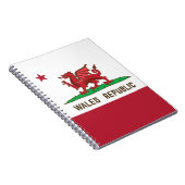 Carnet Pays de Galles République Drapeau de dragon Pride (Côté Droit)