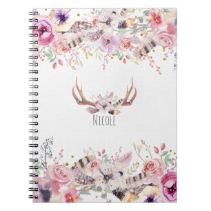 Carnet Pays rustique d'andouillers de fleurs et de cerfs