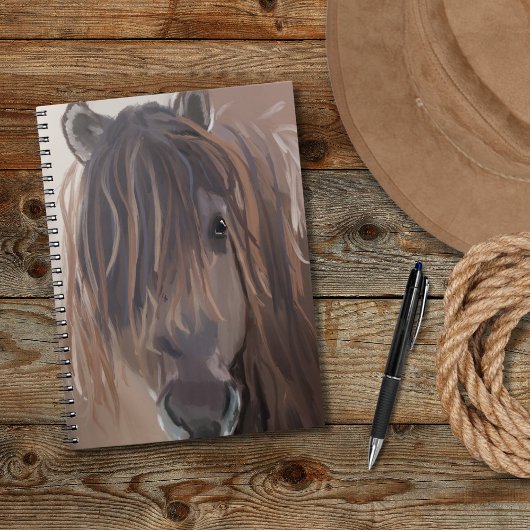 Carnet Pays Western Cheval Brown avec des cheveux bruyant