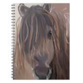 Carnet Pays Western Cheval Brown avec des cheveux bruyant (Devant)