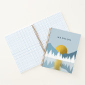 Carnet Paysage Abstrait Soleil d'hiver d'or (Intérieur)